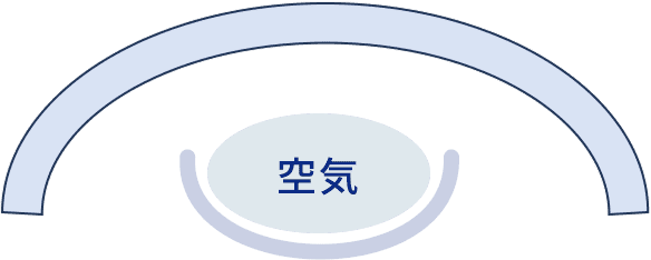 空気の入った移植片